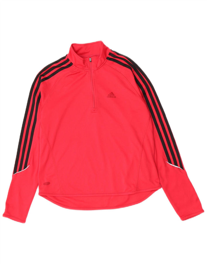 Adidas - Chándal con cremallera y cuello para mujer, talla 10, poliéster rosa pequeño