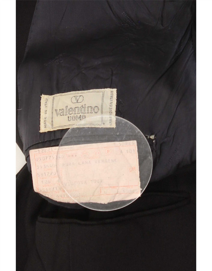 Valentino Chaqueta tipo blazer con doble botonadura para hombre IT 50 Large Lana virgen negra