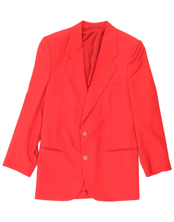 Tessuti Lanerossi Chaqueta tipo blazer de 2 botones para hombre UK 38 Lana virgen roja mediana