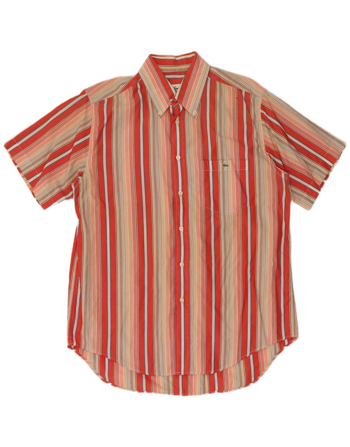 Camisa Lacoste Hombre Manga Corta Talla 40 Mediana Algodón Rayas Multicolor