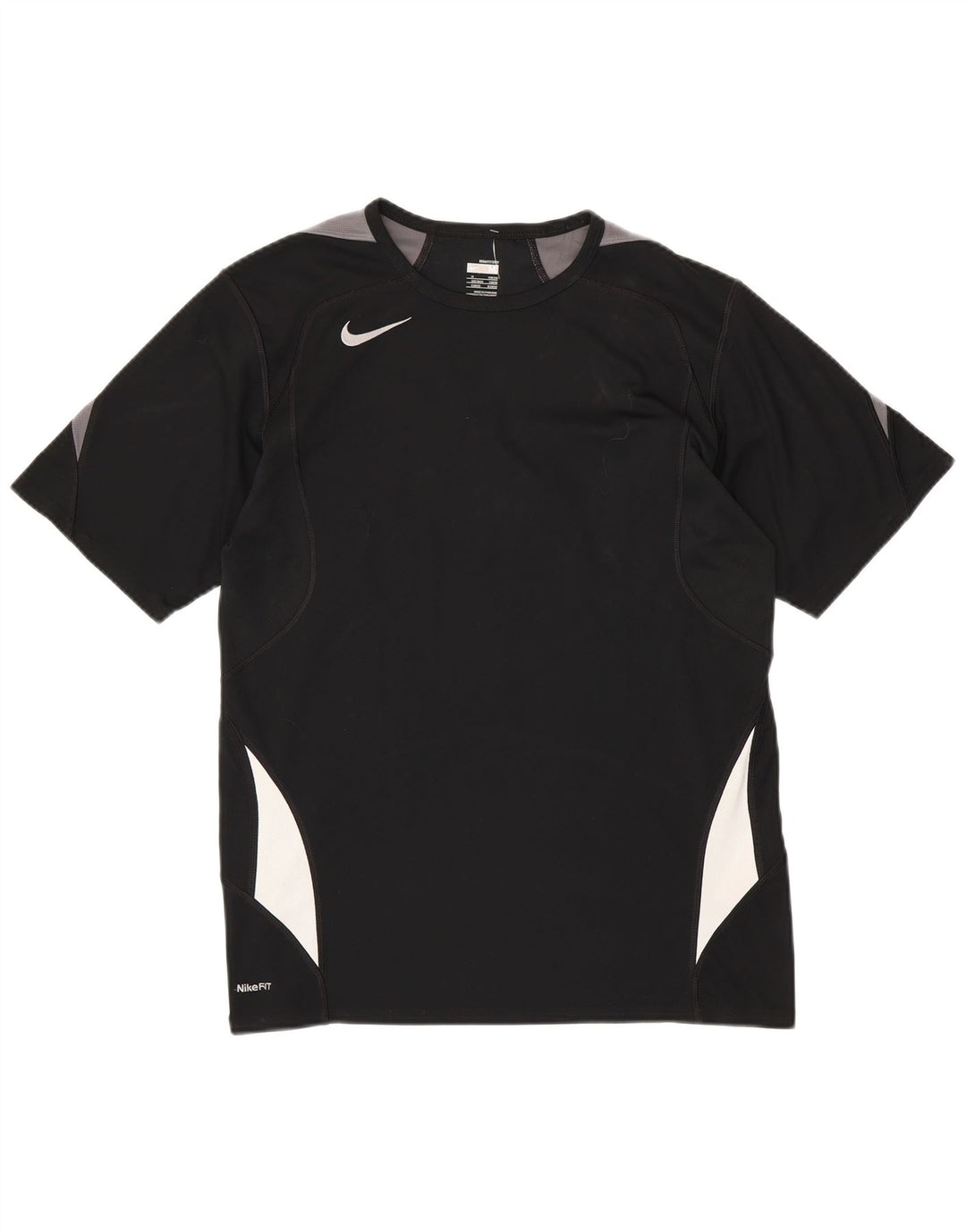 Camiseta NIKE Fit Dry para hombre UK 39/41 Medium Negro Colorblock Poliéster