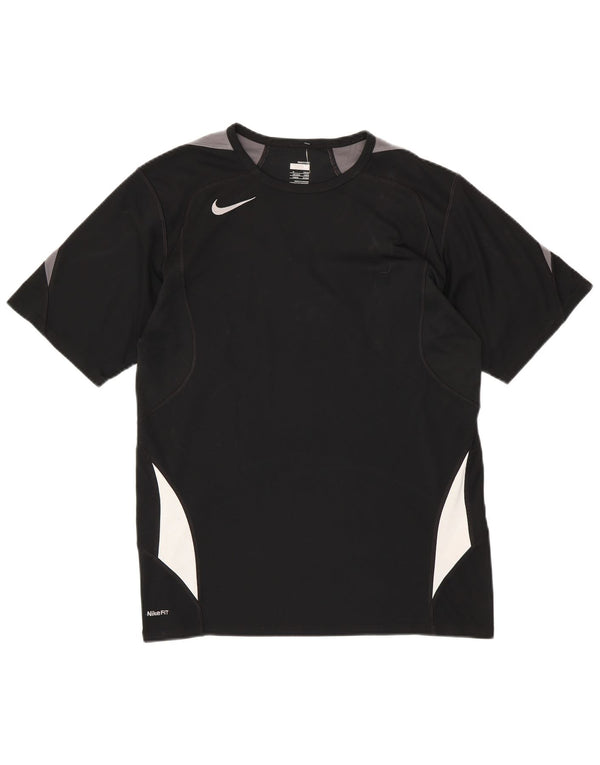 Camiseta NIKE Fit Dry para hombre UK 39/41 Medium Negro Colorblock Poliéster