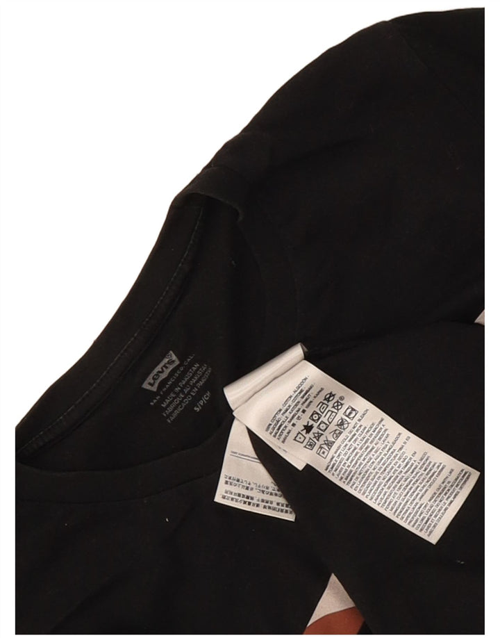 Levi's Camiseta gráfica para hombre Top Small Black Cotton