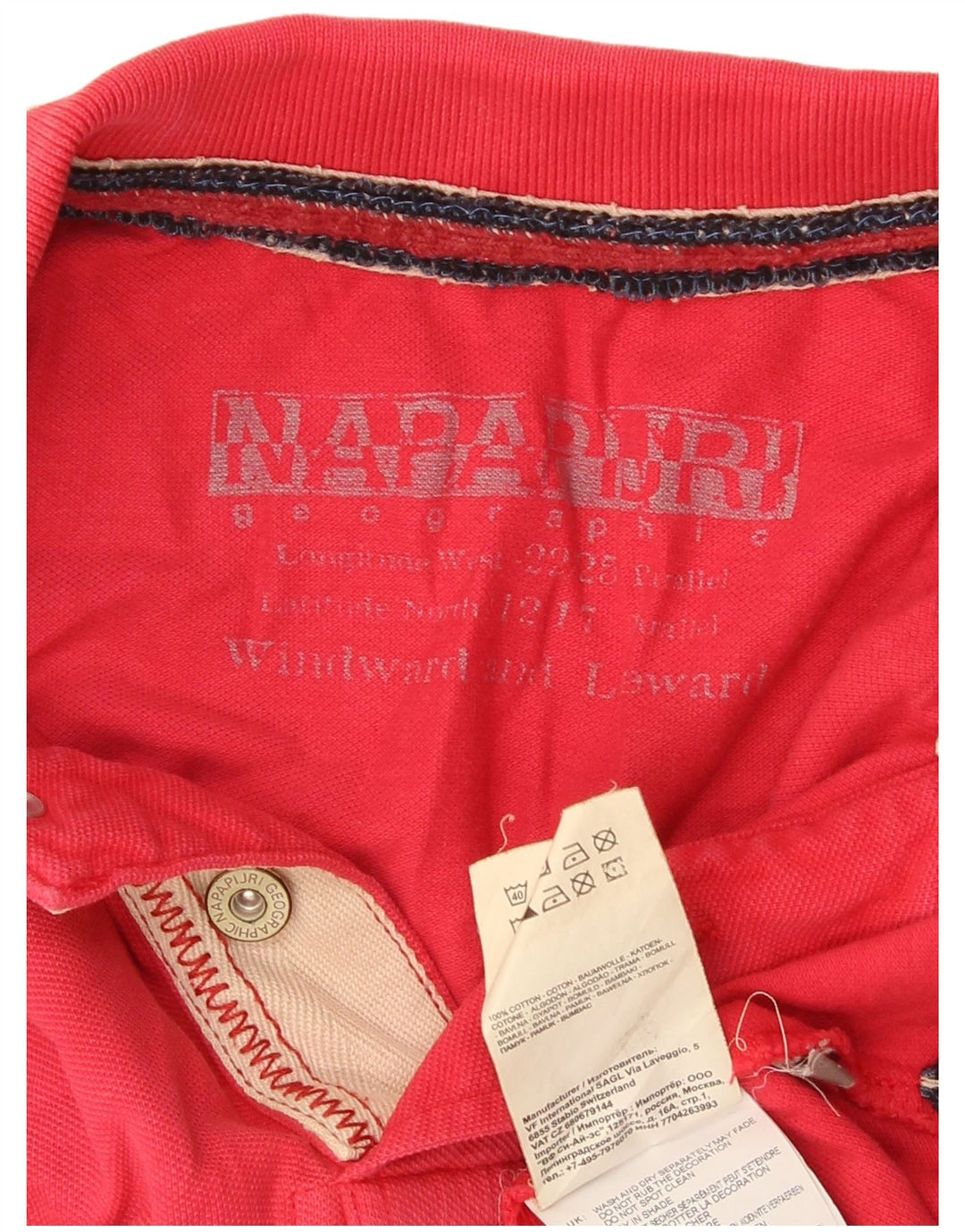 Napapijri Polo Gráfico Para Hombre Rojo Pequeño