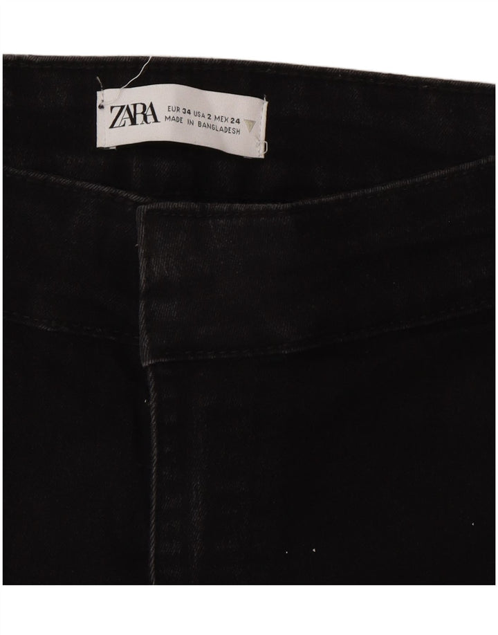 Zara Vaqueros Acampanados Mujer EU 34 2XS W24 L33 Negro