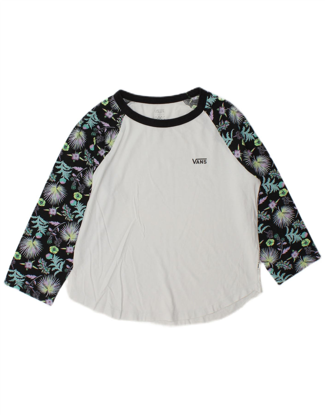 Camiseta Vans Mujer Manga 3/4 UK 44 Mediano Blanco Colorblock