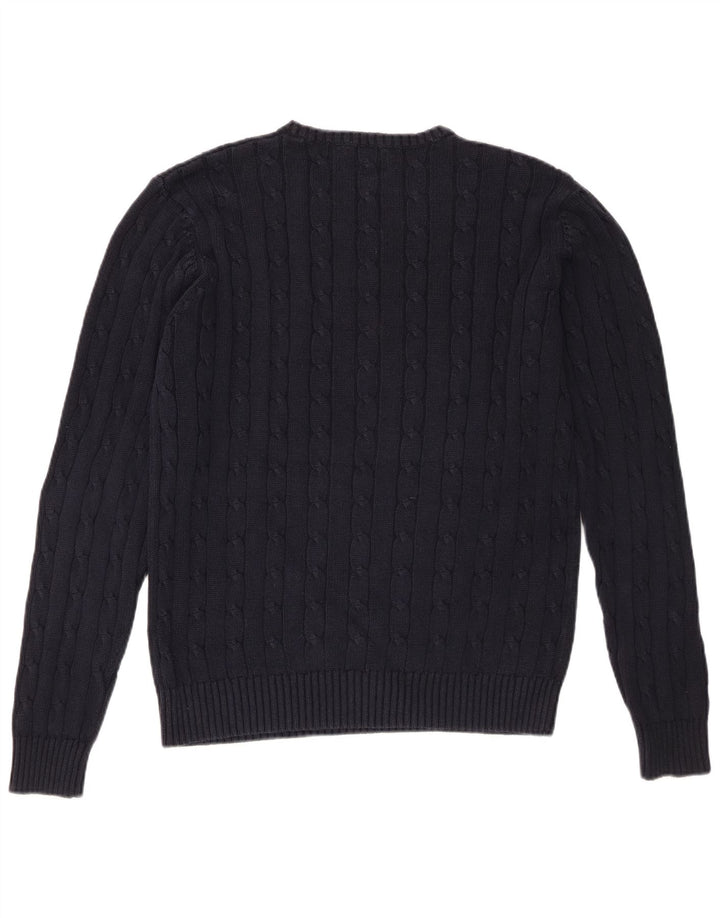 Marks & Spencer Jersey de cuello redondo azul Harbor para hombre Azul marino mediano