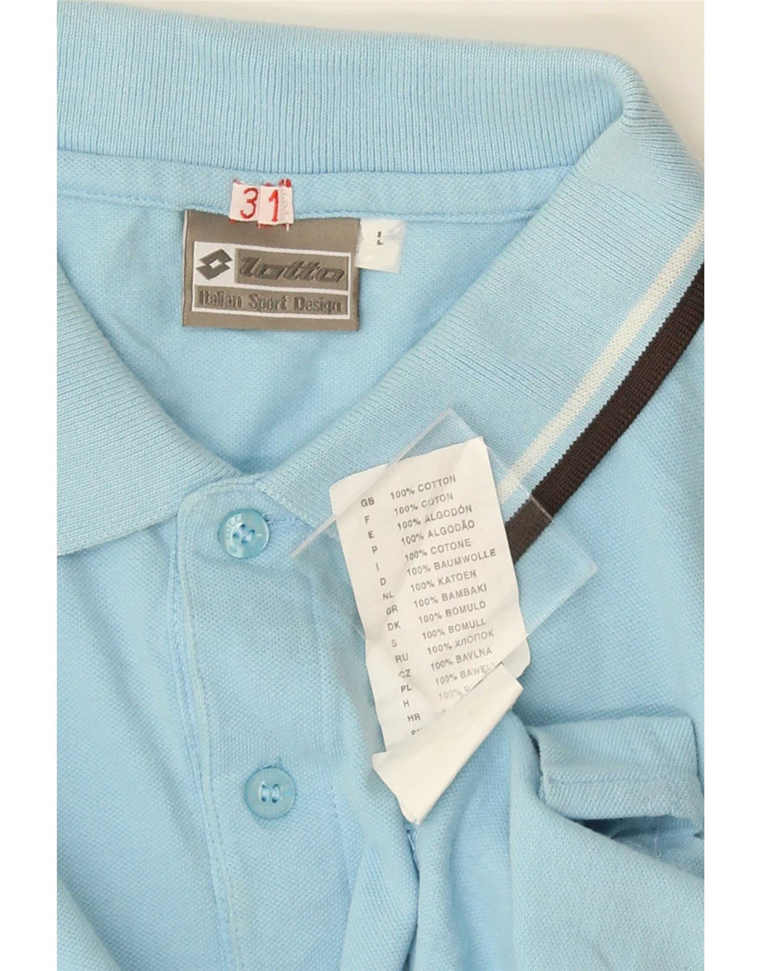 Polo Lotto Hombre De Algodón A Rayas Azul Grande