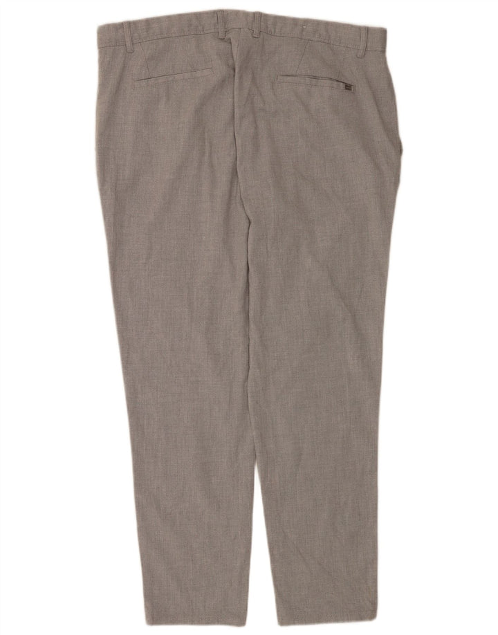Zara Pantalón chino ajustado para hombre EU 48 XL W38 L29 Poliéster gris