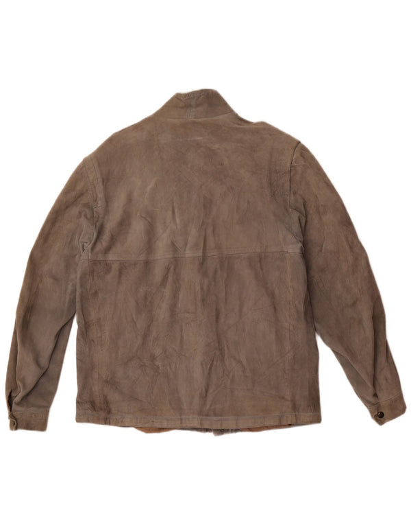 Vintage hombres ante chaqueta Reino Unido 38 gris medio
