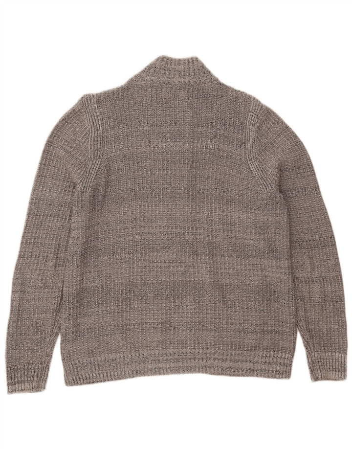 Marks & Spencer Suéter tipo jersey con cuello y cremallera para hombre UK 38/40 Gris medio moteado