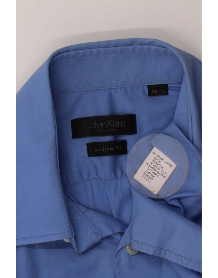 Calvin Klein Camisa para hombre Talla 38 15 Algodón azul medio