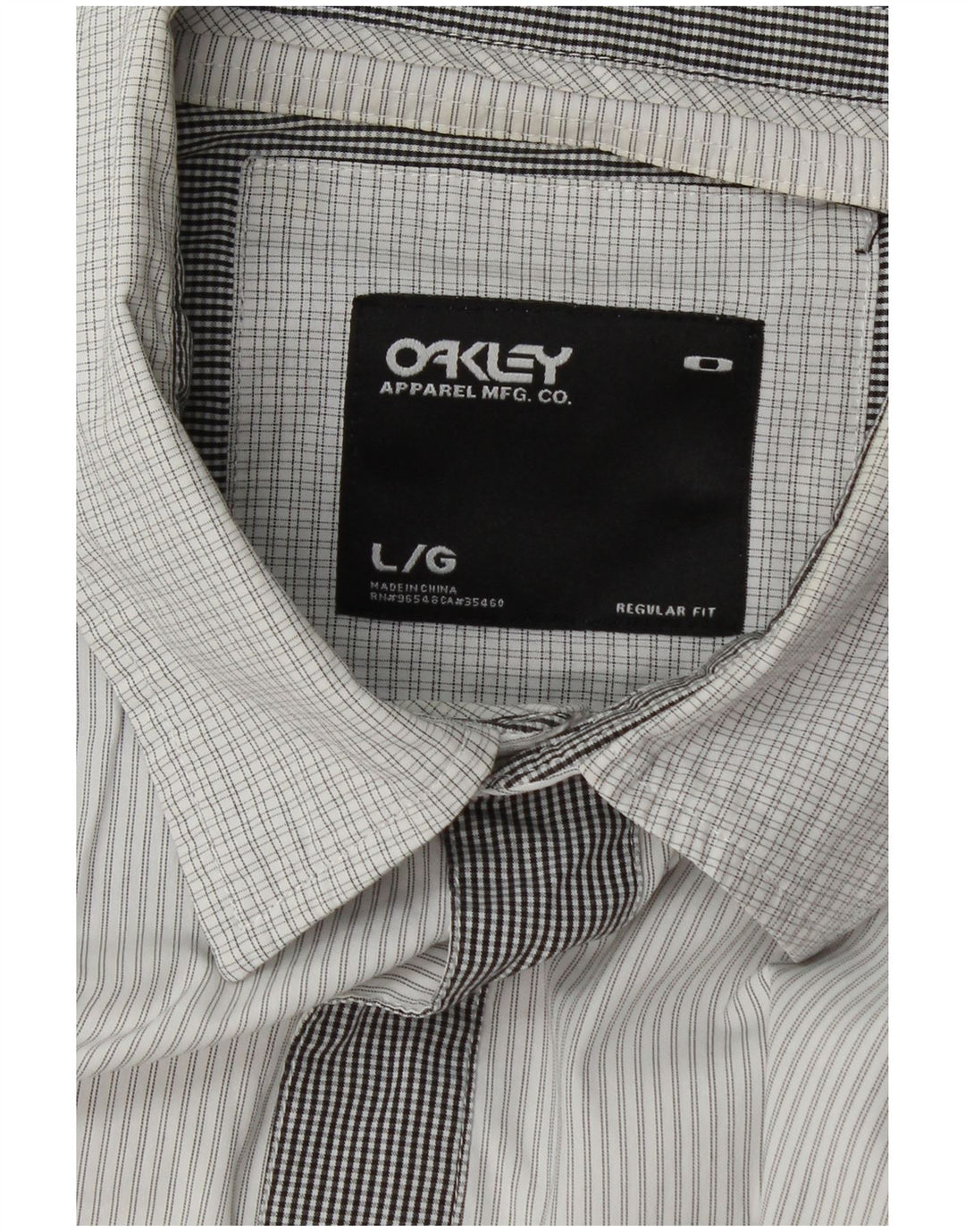 Camisa Oakley para hombre con patchwork blanco grande