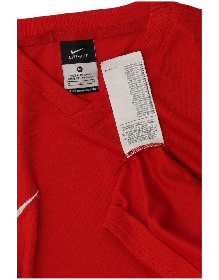 Camiseta Nike Dri Fit para hombre Top medio rojo color block Poliéster