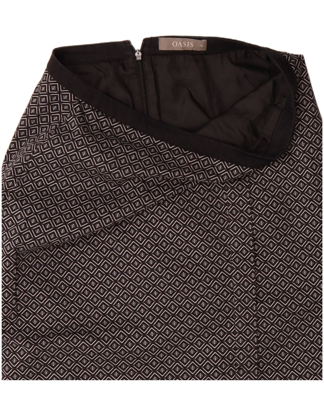 Oasis Falda Midi para Mujer UK 10 Small W29 Negro Geométrico