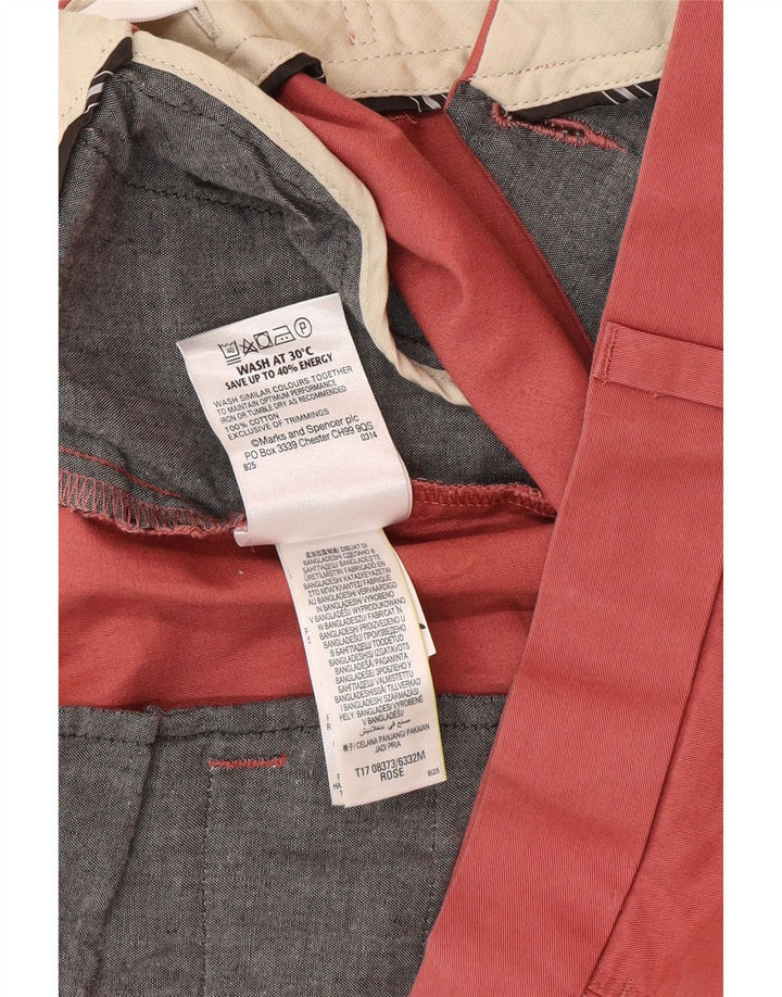 Marks & Spencer Pantalones chinos regulares para hombre W44 L29 Algodón rosa