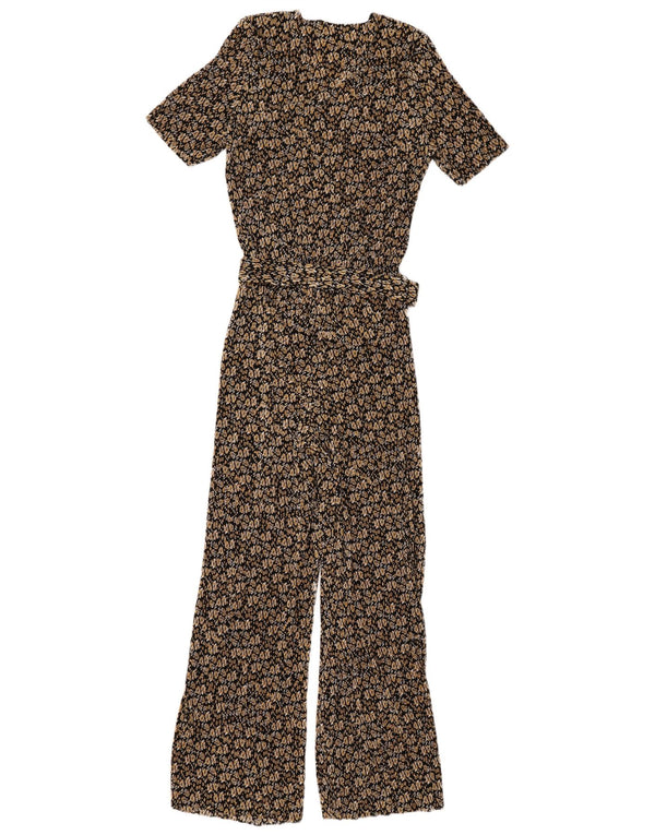 Zara Mujer Mono UK 40 Pequeño Negro Floral