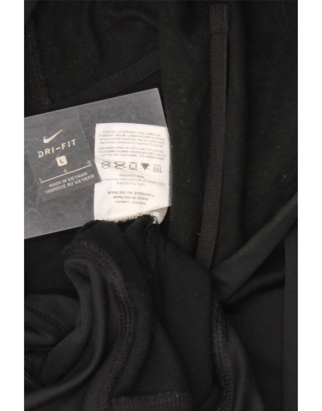 NIKE Sudadera con capucha Dri Fit Graphic para hombre, talla grande, poliéster negro