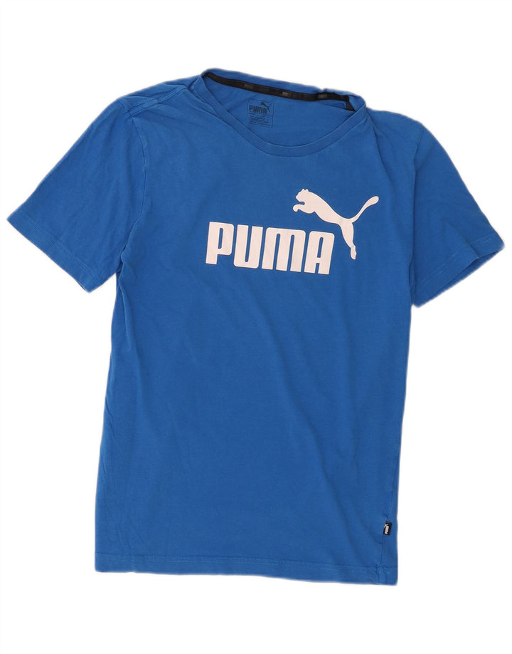 Puma Camiseta Gráfica Gráfica para Hombre Top Pequeño Algodón Azul