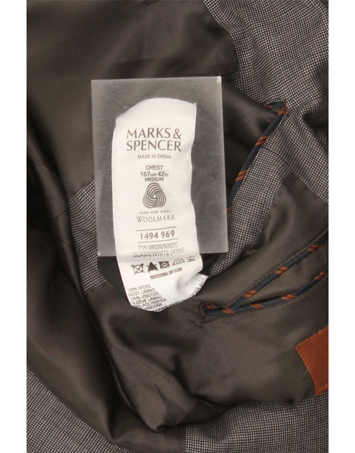 Marks & Spencer Chaqueta tipo blazer con 2 botones para hombre, talla 42, lana gris grande