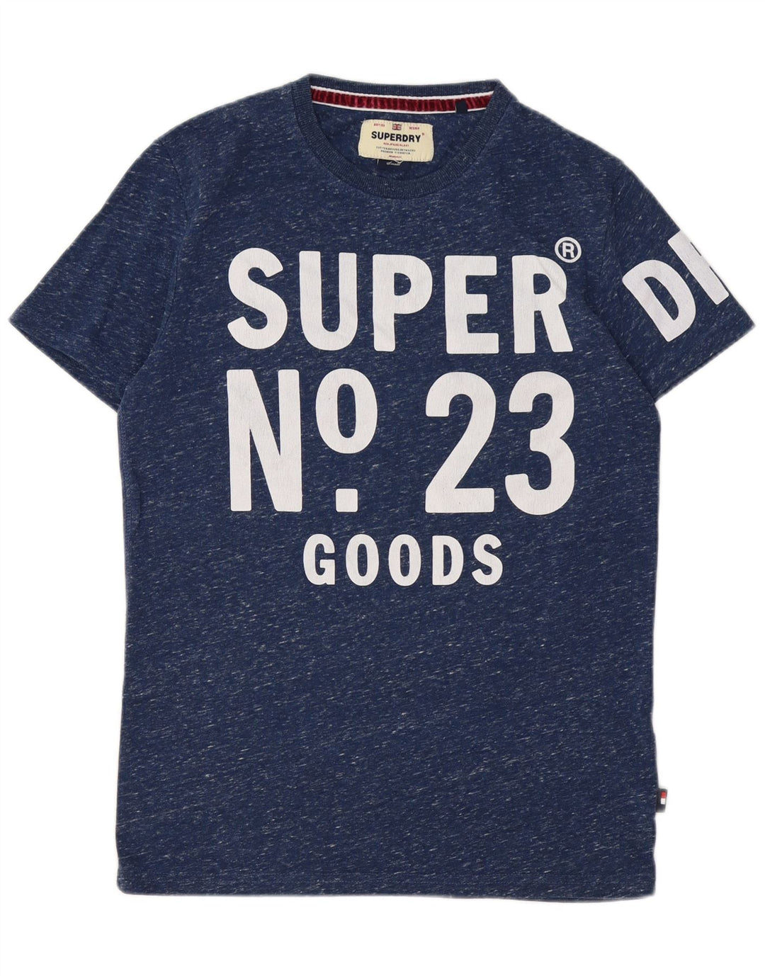 SUPERDRY Camiseta gráfica para hombre Top pequeño de algodón moteado en azul marino