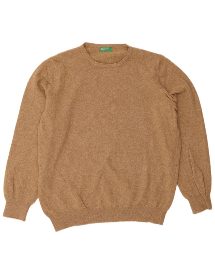 Benetton Jersey De Cuello Redondo Marrón Medio