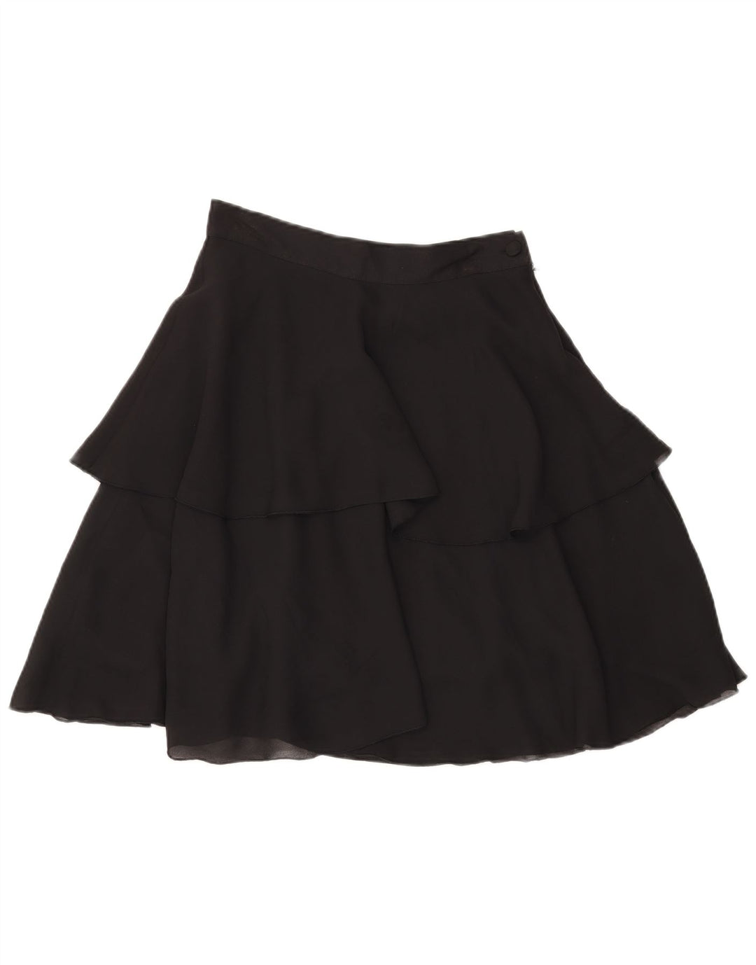Falda escalonada vintage para mujer W28 Poliéster negro medio