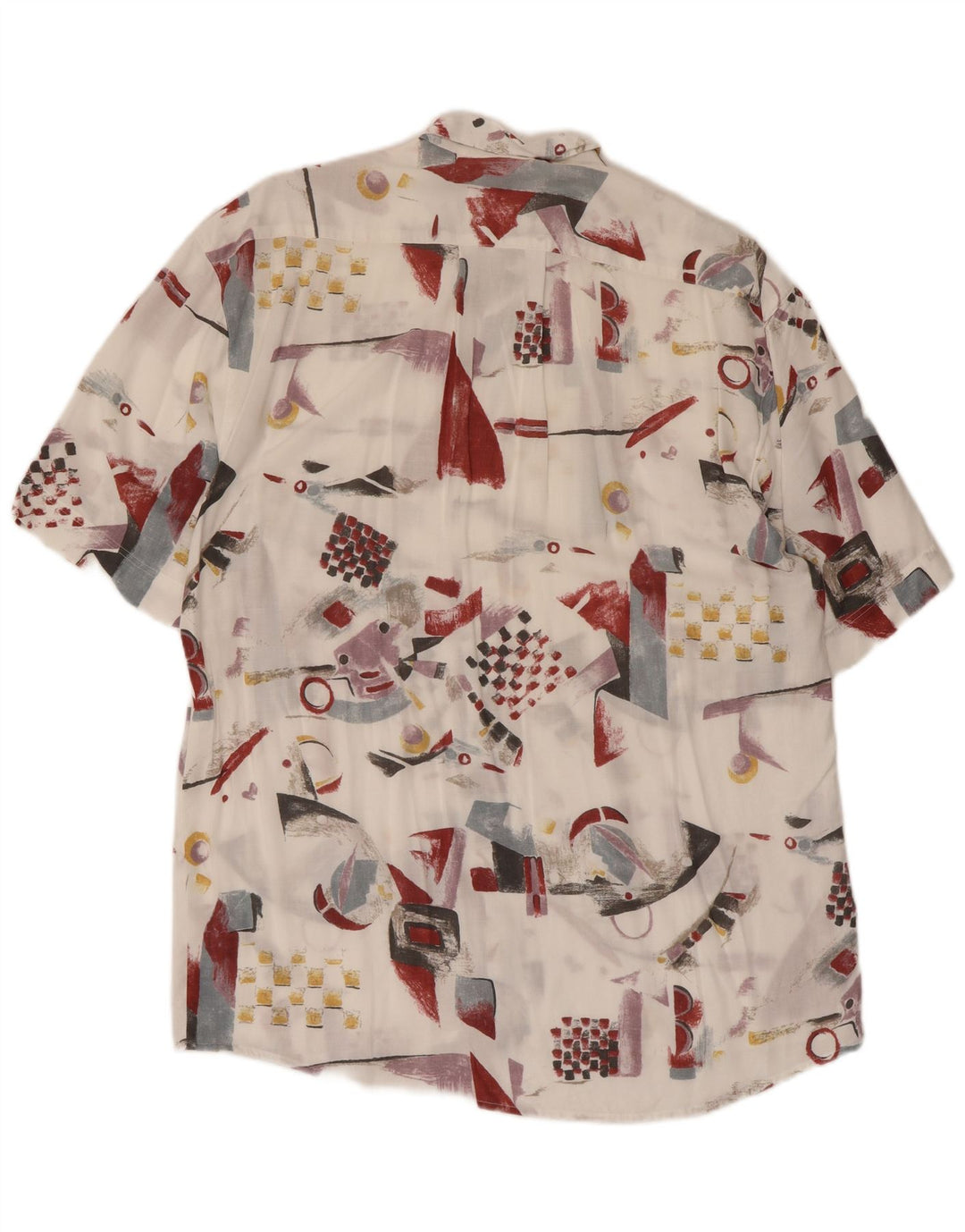 Dornbusch Camisa de manga corta para hombre talla 39/40 mediana blanca geométrica
