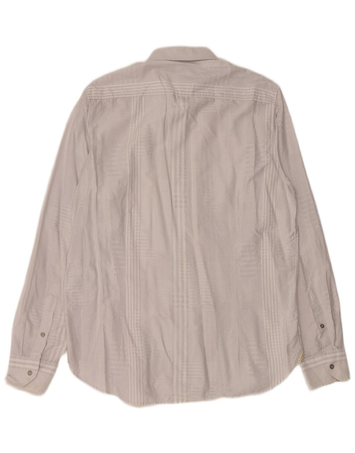 Ted Baker Camisa para hombre Talla 16.5 Grande Algodón a cuadros gris