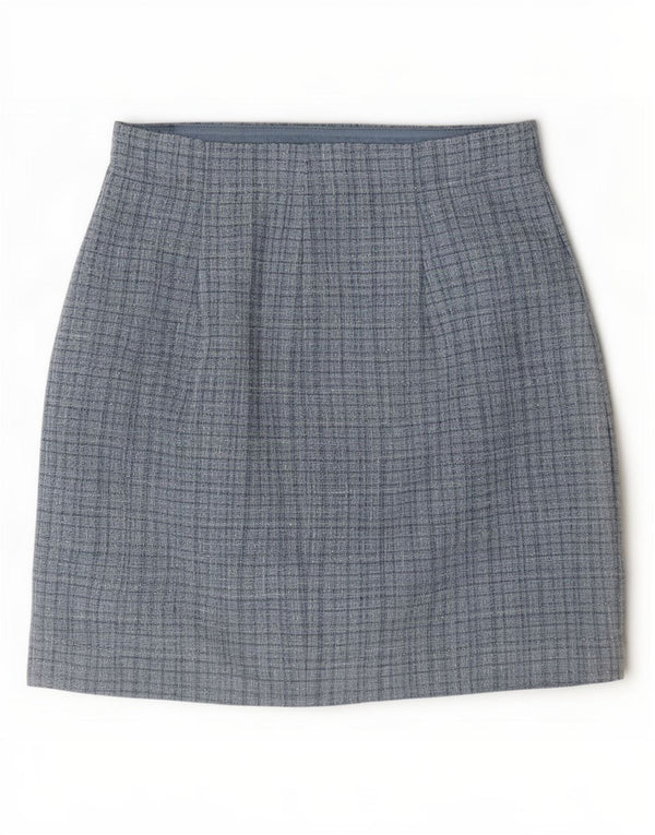 Guess Minifalda para mujer UK 10 Small W28 Poliéster a cuadros azules
