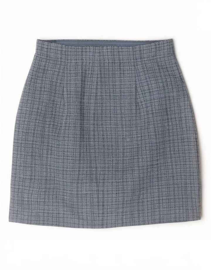 Guess Minifalda para mujer UK 10 Small W28 Poliéster a cuadros azules