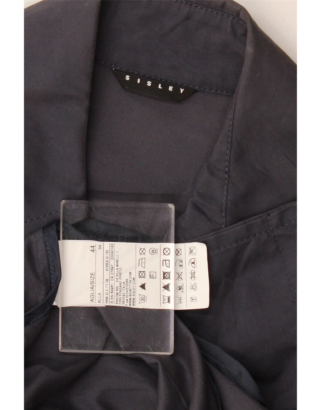 Gabardina Sisley Mujer IT 44 Medium Azul Marino Algodón