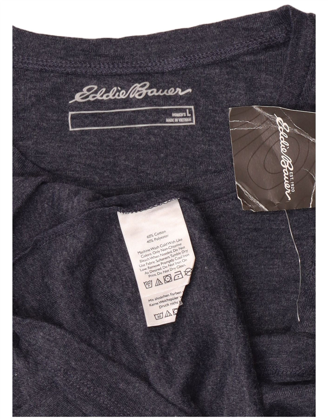 Eddie Bauer Camiseta para mujer Top UK 14 Large Azul marino Algodón