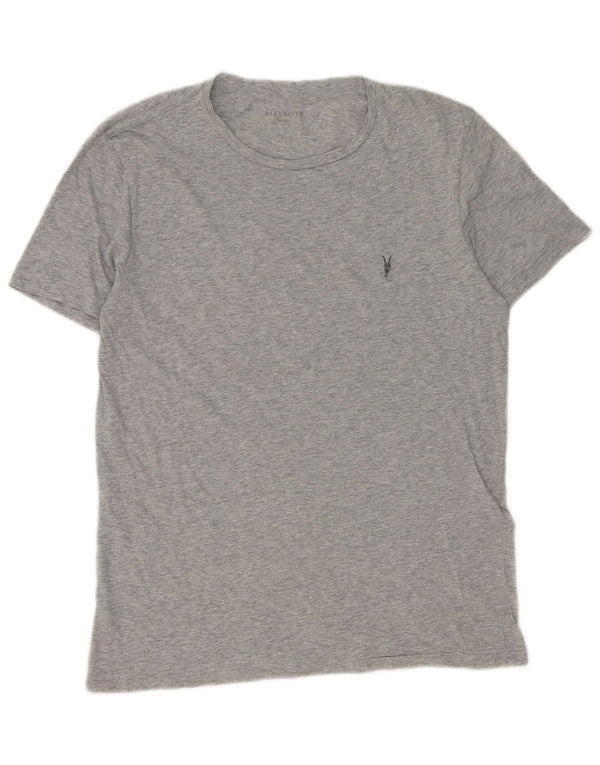 Camiseta All Saints Hombre Top Algodón Moteado Gris Medio