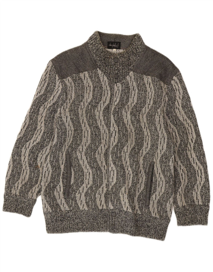 De Pletrl Suéter tipo cárdigan para hombre IT 50 Lana gris medio Chevron