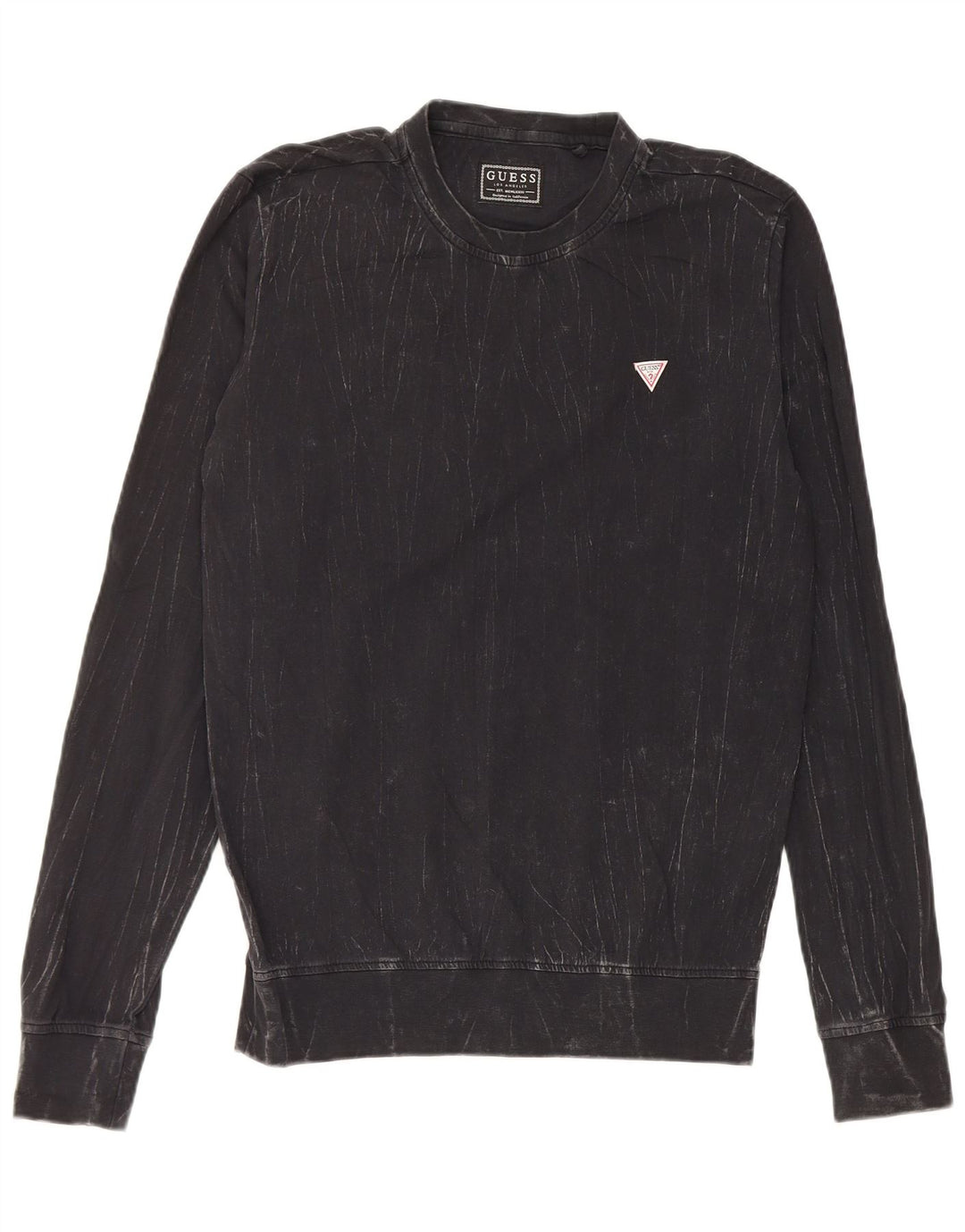 Guess Hombre Camiseta Manga Larga XS Algodón Negro