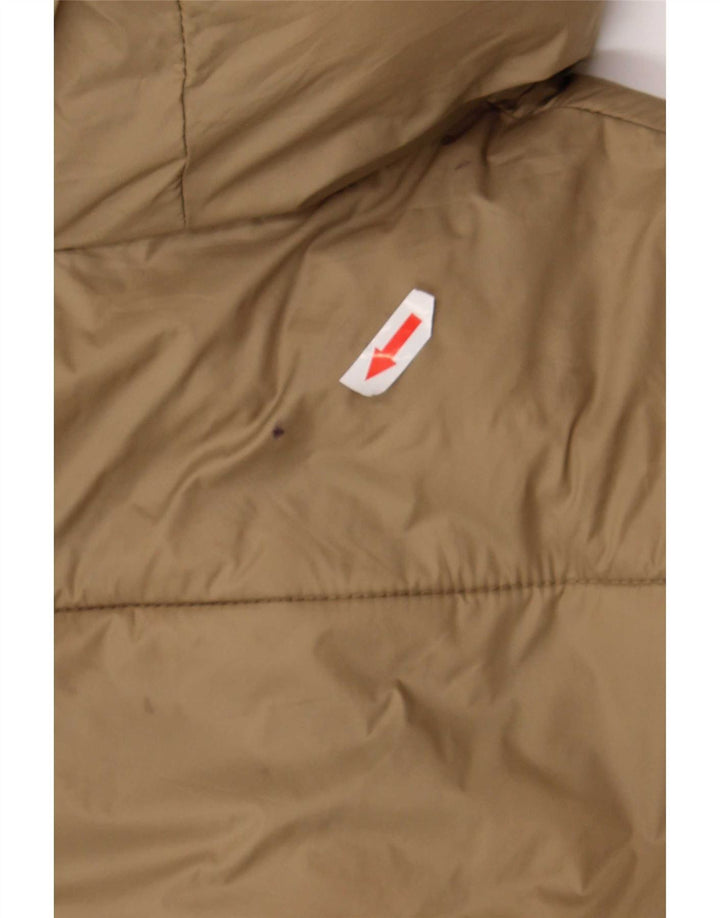 Zara Mujer Chaqueta Acolchada Con Capucha ES 39 2XL Poliéster Beige