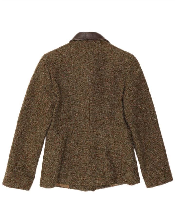 Max & Co. Chaqueta tipo blazer con cremallera completa para mujer UK 8 Small Khaki Wool