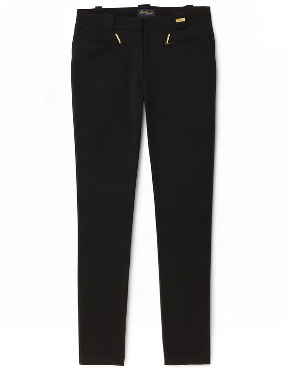 Luisa Spagnoli Pantalones casuales ajustados para mujer IT 44 Medium W30 L31 Negro