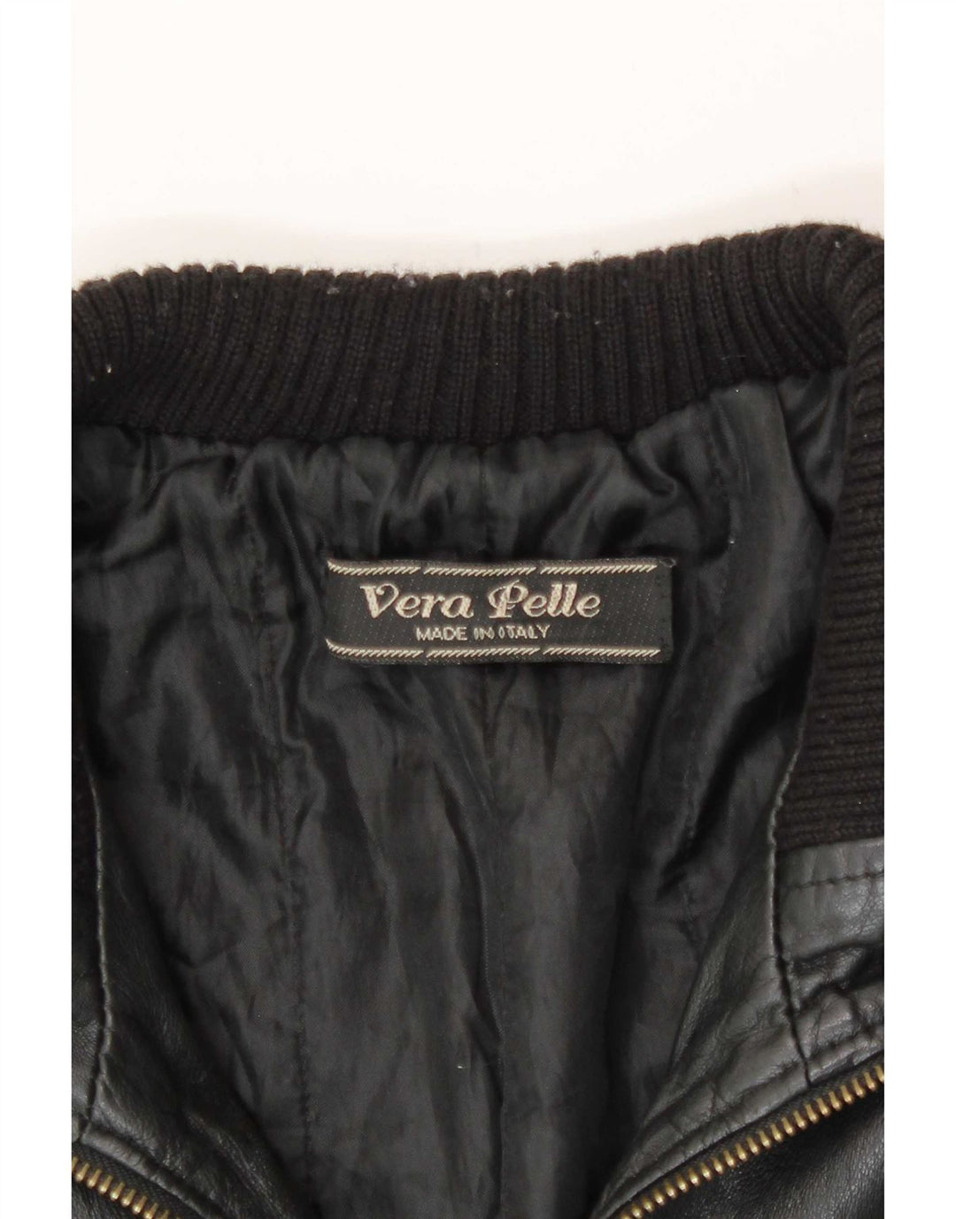 Vintage hombres chaqueta de cuero Reino Unido 36 pequeño negro