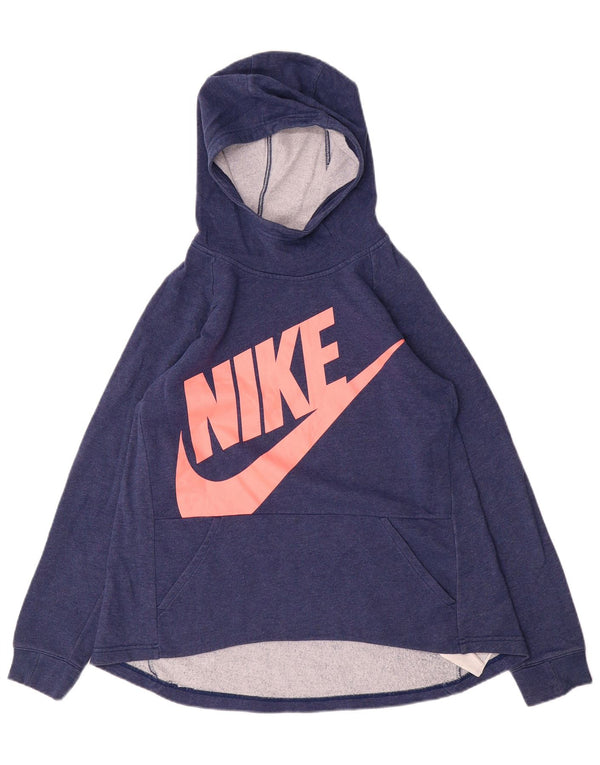 Nike Sudadera con capucha gráfica para niñas 13-14 años XL Azul marino Algodón