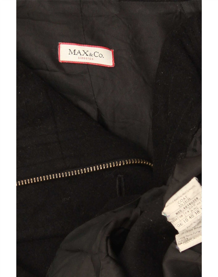 Max & Co. Abrigo extragrande para mujer UK 10 Small Lana negra