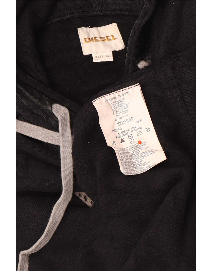 Diesel Hombre Sudadera Con Capucha Gráfica Jersey De Algodón Negro Mediano
