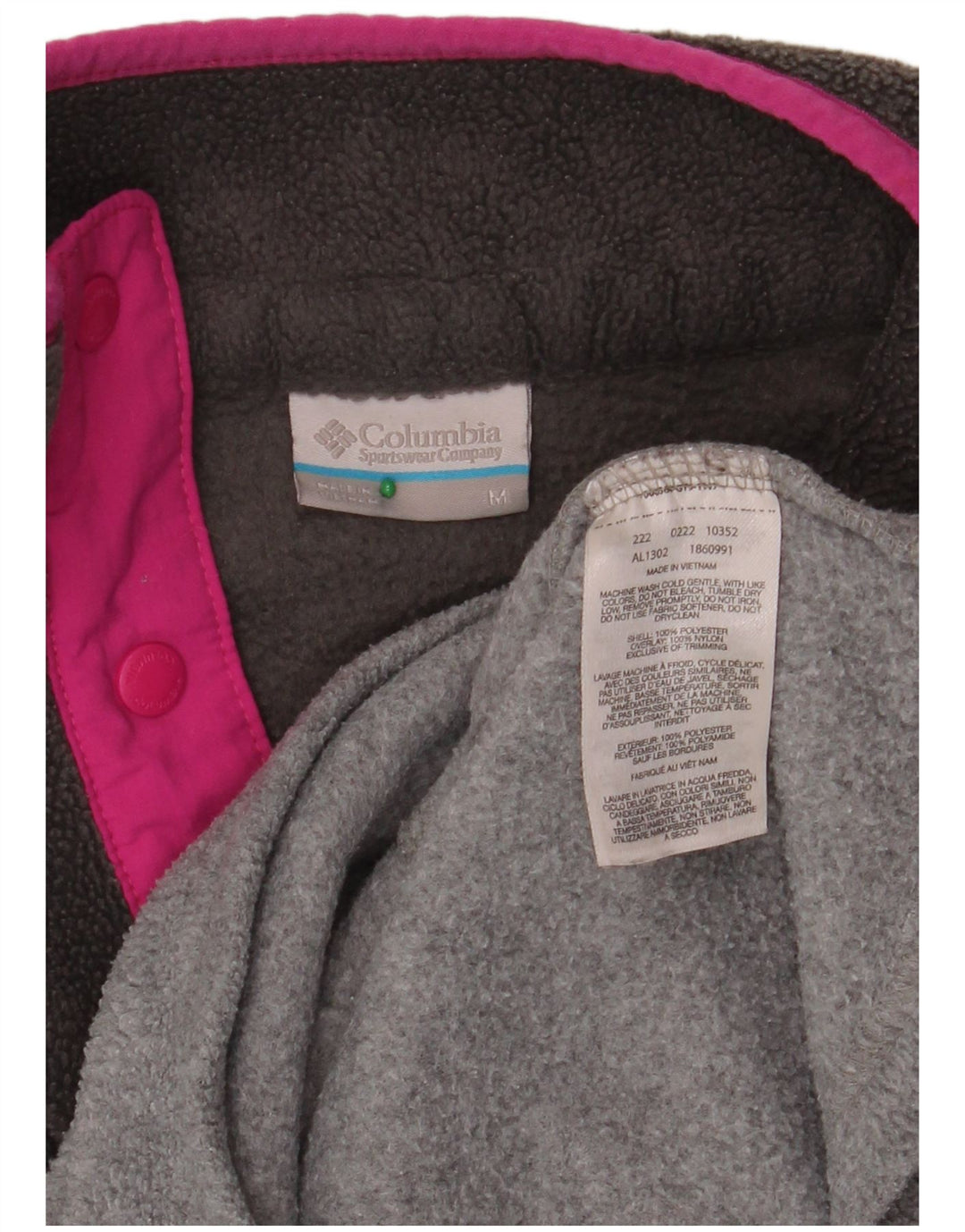 COLUMBIA Jersey polar con cuello de botón para mujer UK 44 Gris medio Colorblock