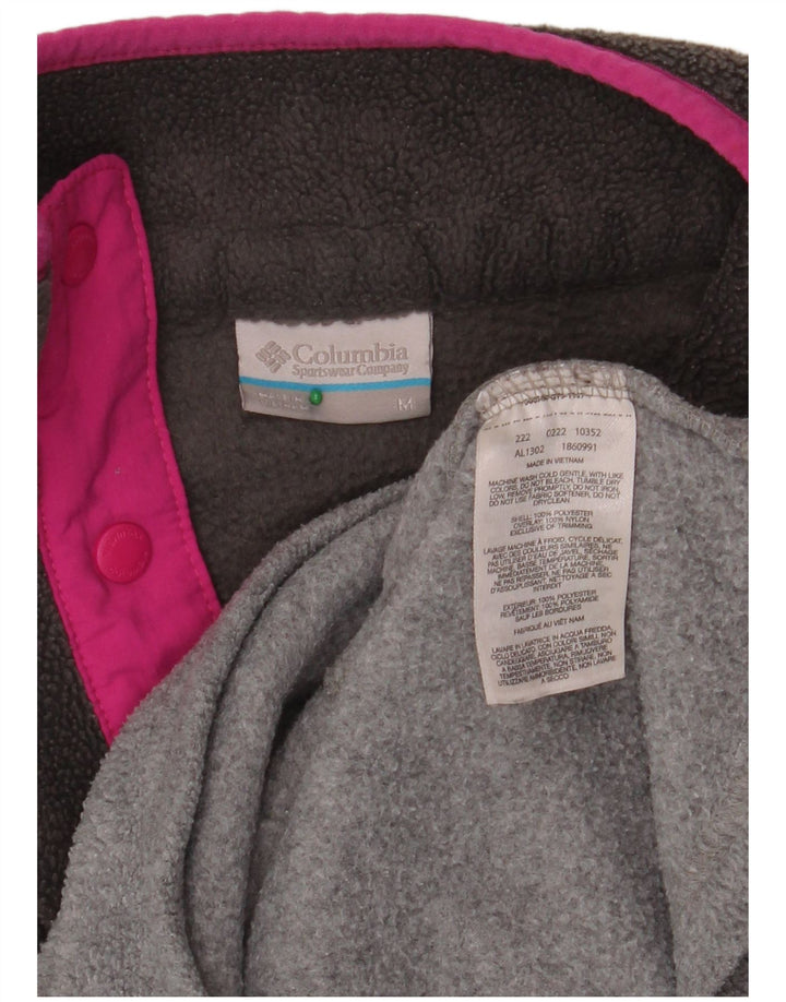 COLUMBIA Jersey polar con cuello de botón para mujer UK 44 Gris medio Colorblock