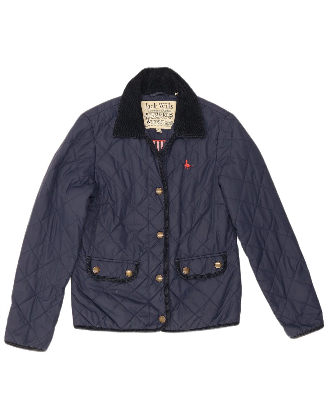 Jack Wills Chaqueta acolchada para mujer UK 8 Small Azul marino Nylon