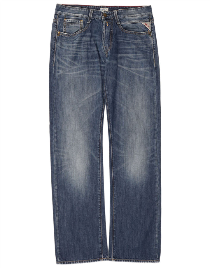 REPLAY Vaqueros rectos para hombre W32 L34 Algodón azul