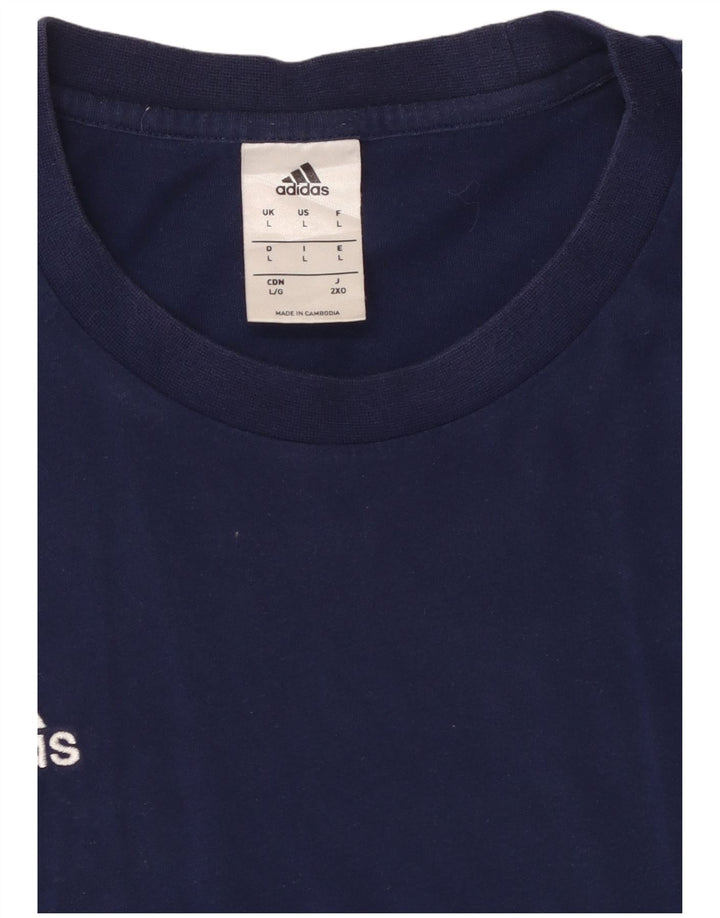 ADIDAS Camiseta Hombre Top Grande Azul Marino Algodón