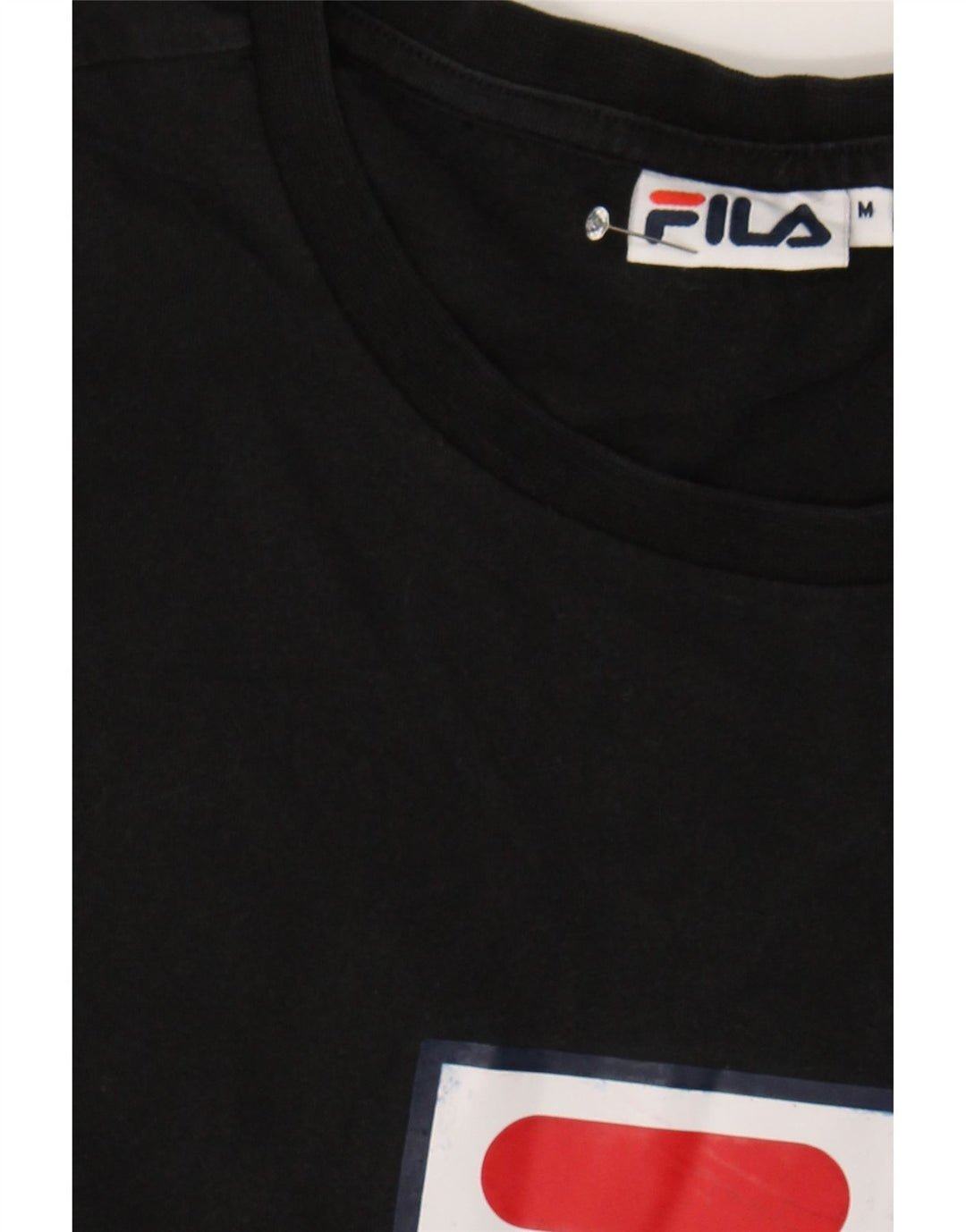 FILA Mens Graphic T-Shirt Top Medium Black Vintage Fila and Second-Hand Fila from Messina Hembry 