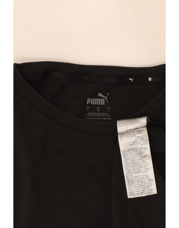 Puma - Camiseta gráfica para hombre, talla grande, algodón negro